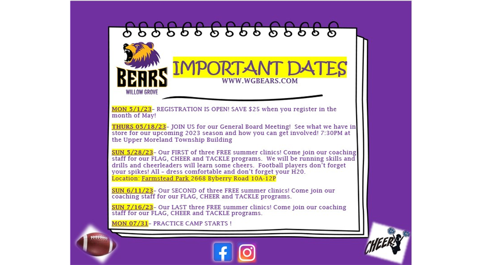 IMPORTANT DATES 